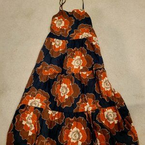 Gap NWT Brown Floral Print Dress Petite Large